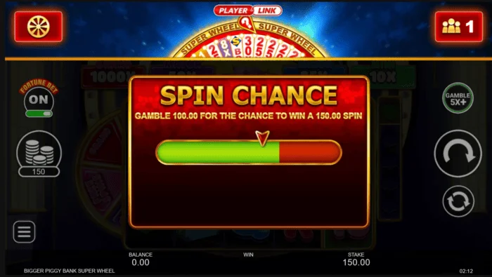 Szansa na obrót w Bigger Piggy Bank Super Wheel